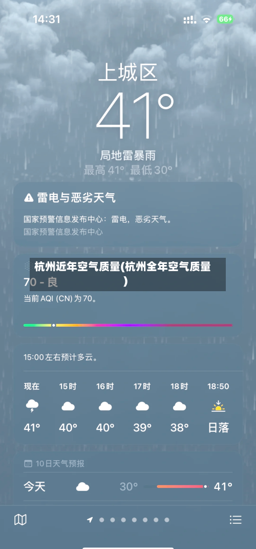 杭州近年空气质量(杭州全年空气质量)
