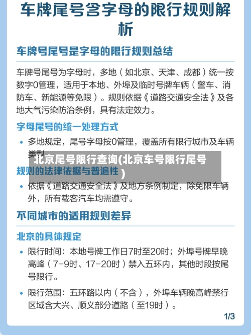 北京尾号限行查询(北京车号限行尾号)