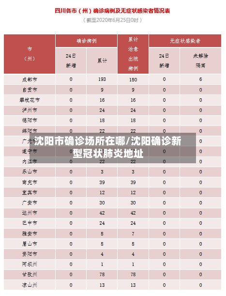 沈阳市确诊场所在哪/沈阳确诊新型冠状肺炎地址
