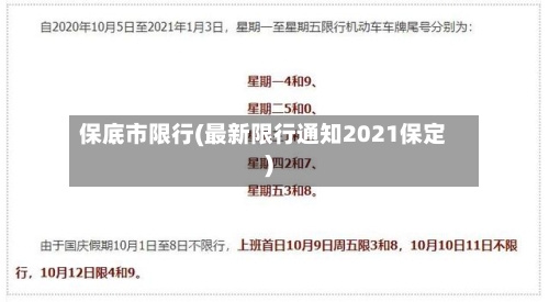 保底市限行(最新限行通知2021保定)