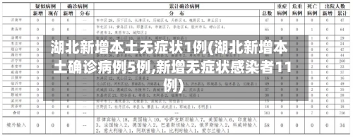 湖北新增本土无症状1例(湖北新增本土确诊病例5例,新增无症状感染者11例)-第2张图片